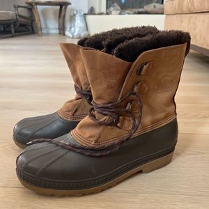 Sorel Badger Waterproof Leather Brown Snow Boots